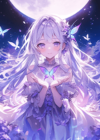 Butterfly fairy under the full moon JP