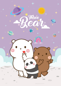 Three Bears Love Galaxy Violet