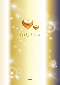 Beige Navy : Gold heart of love luck