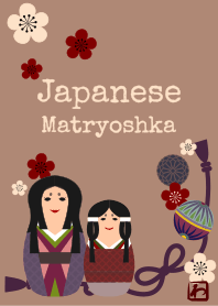 日本傳統圖案05 (俄羅斯套娃) + 米色