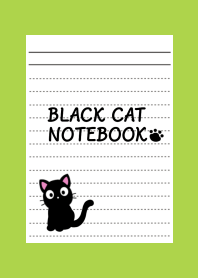 BLACK CAT NOTEBOOK-RED-GREENj