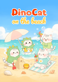 DinoCat on the beach