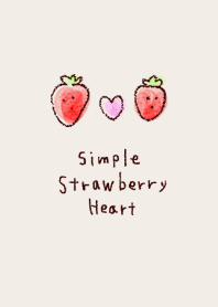 simple strawberry heart pink beige.