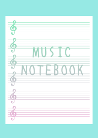 GRADIENT MUSIC NOTEBOOK/BLUE GREEN