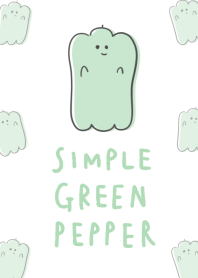 Simple green pepper white  blue.