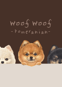 Woof Woof - Pomeranian - DARK BROWN