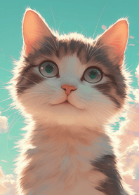 Zen Life-屋上で夕日を見上げる猫5.1