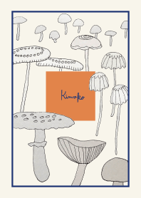 Mushroom theme. Line drawing