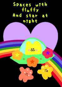 Spaces with Fluffy and star at night
