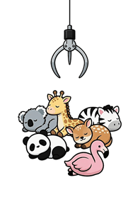 Cute claw machine-animal(Pure white)