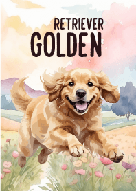 Golden Retriever In Flower Theme 3