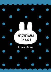 Black&Dull Blue / Polka dots Rabbet