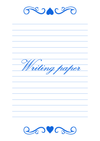 Writing paper-Blue&White-