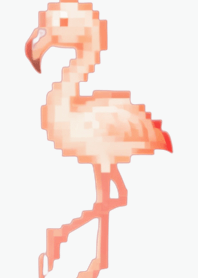 Flamingo Pixel Art Theme  BW 01