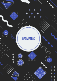 Geometric Diagonal Black Indigo