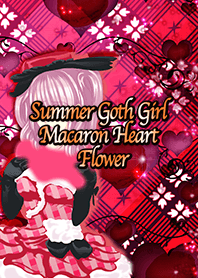 Summer Goth Girl Macaron Heart Flower