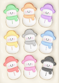 ぷっくり雪だるま[カラフル2][スノーマン]