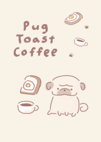 Simple Pug Fried Egg Toast Coffee Beige