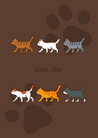 散歩する猫(深茶色)