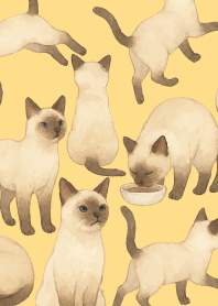 Siamese cat holiday05 brown & yellow