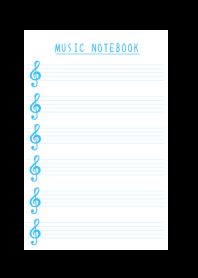 BLUE COLOR MUSICAL NOTES/BLACK