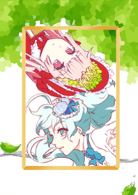 Red girl and blue girl