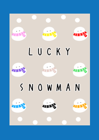 NINE LUCKY SNOWMEN/SNOWMAN/BLUE/WHITE