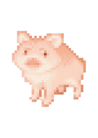 Pig Pixel Art Theme  BW 04