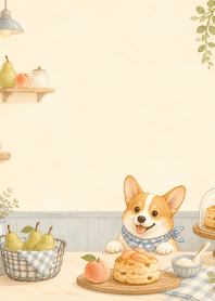 Peach Corgi Pear Scone Kitchen