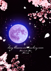 Cherry blossoms and Strawberry moon2