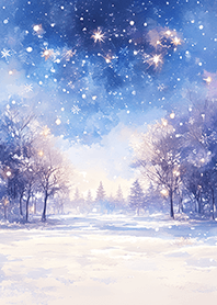 ⭐️浪漫星空雪景森林❤️