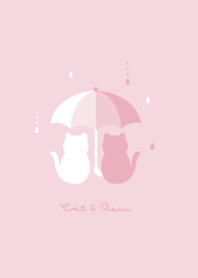 ネコと傘 / ピンク