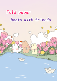 Fold paper boats with friends