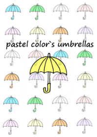 pastel color`s umbrellas