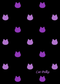 Cat Polka[Black and Purple]