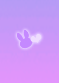 Fluffy Rabbit Heart Purple