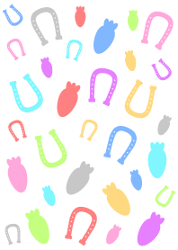 Horseshoe and carrot theme - White