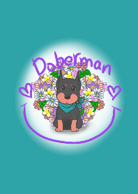 Doberman and Flower Illustration Theme