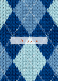 Argyle Style Embroidery Blue 60