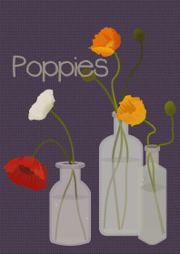 Poppies01 + plum purple