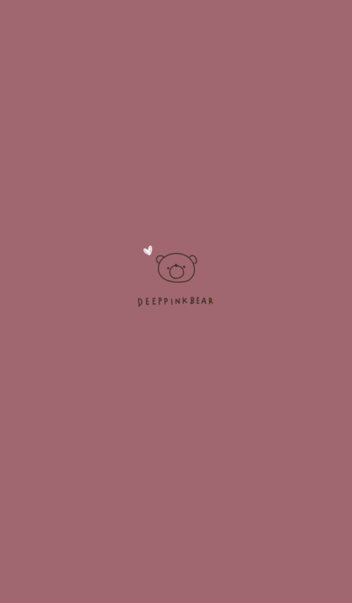 Dull pink and line drawing bear