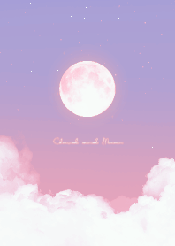 雲と満月 - パープル & ピンク 01