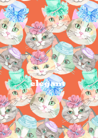 Going out cat on red & yellow