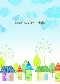 Scandinavian town under the sky.