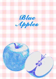Gingham check and blue apples