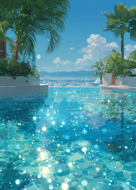 Green Tropical Poolside Holiday
