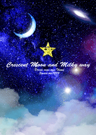 Crescent Moon and Milky way