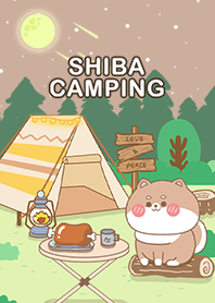 shiba inu- camping/universe/beige