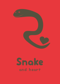 Snake & heart Signal red