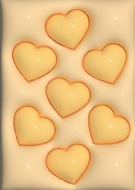 ぷっくりハート柄[オレンジ]